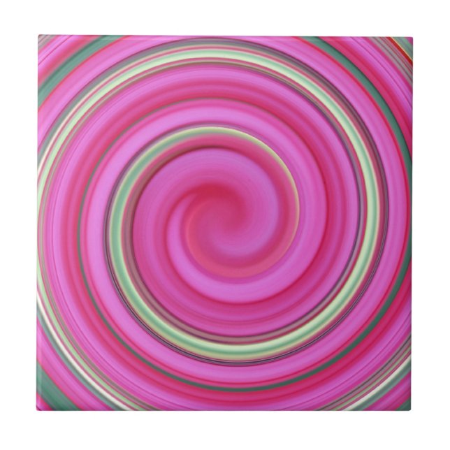 Pink and green spiral tile (Front)