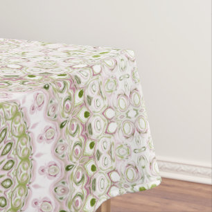 Pink and Green Spring Medallion Pattern Tablecloth