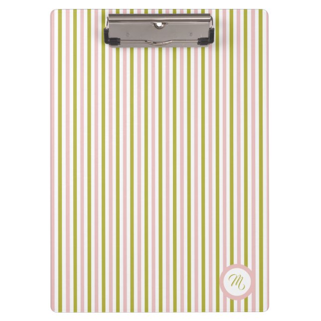 Pink and green stripe clip board (Front)