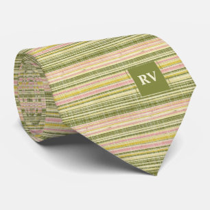 Pink and Green Stripe Tie
