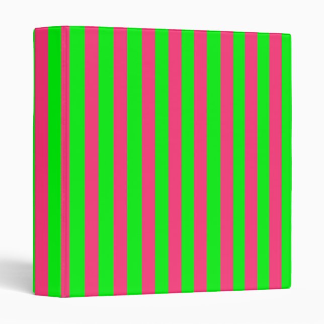 Pink and Green Striped Binder (Front/Spine)