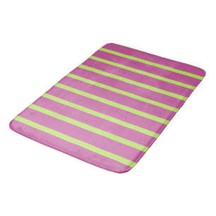 Pink and Green Stripes Bath Mat