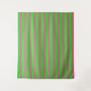 Pink and Green Stripes Design Tapestry