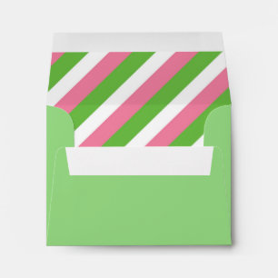 Pink and Green Stripes Enveloppe Liner - Note Card