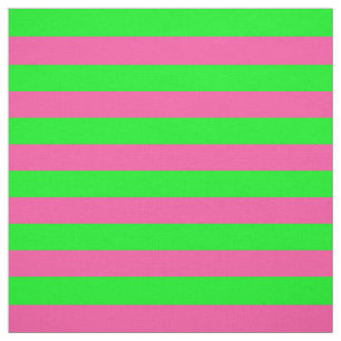 Pink and Green Stripes Fabric