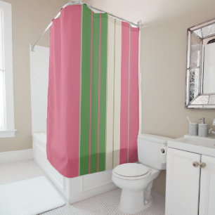 Pink and Green Stripes Mid-Century Modern 