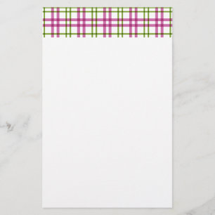 Pink and Green Tartan Stationery