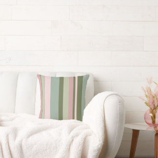 Pink and green throw pillow