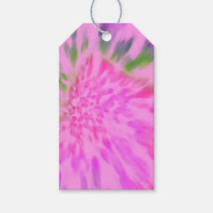 pink and green tie dye gift tags