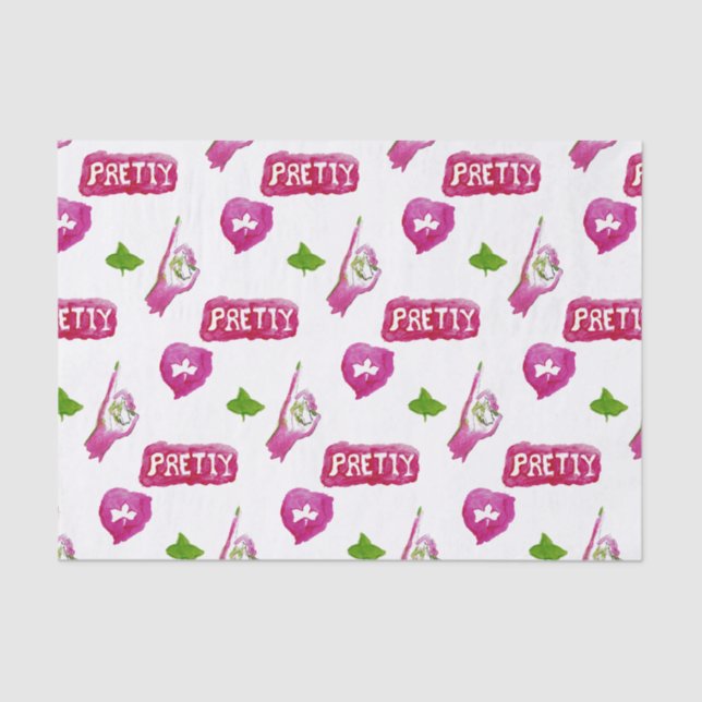 Pink and green tissue paper (Front)