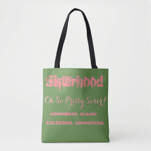 Pink and Green Tote Bag (Front)