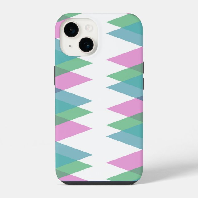 Pink and green triangles iPhone case (Back)