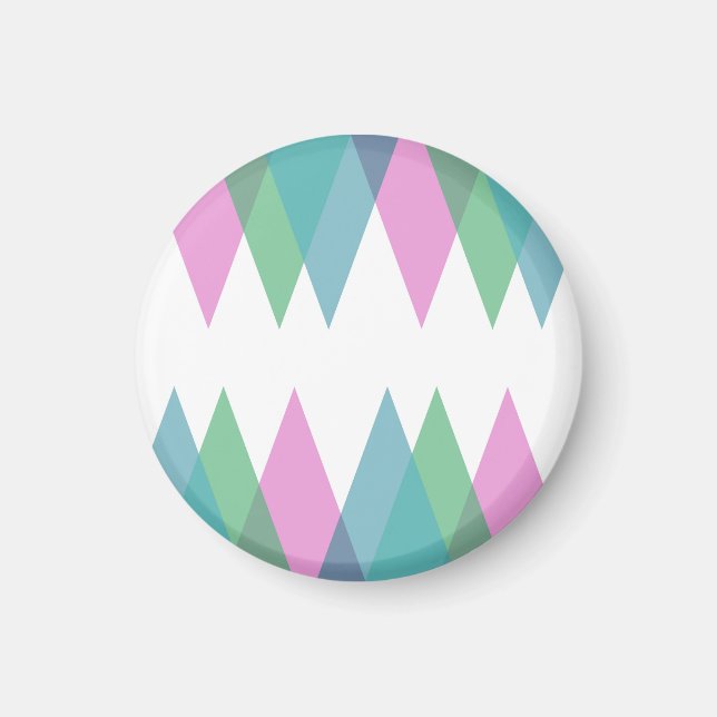 Pink and green triangles magnet (Front)