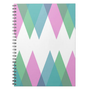 Pink and green triangles notebook