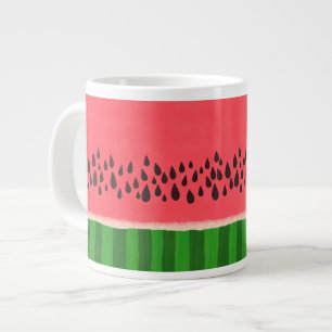 Pink and Green Watermelon Large Coffee Mug