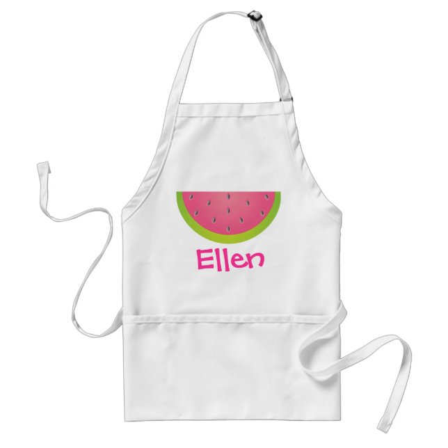 Pink and Green Watermelon Personalized Apron (Front)