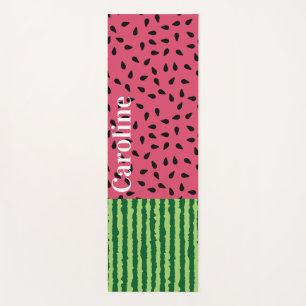 Pink and Green Watermelon Personalized Yoga Mat