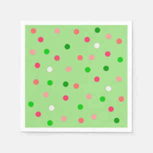 Pink and Green Watermelon Polka Dots Napkin
