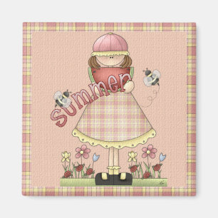 Pink and Green Watermelon Summer Magnet