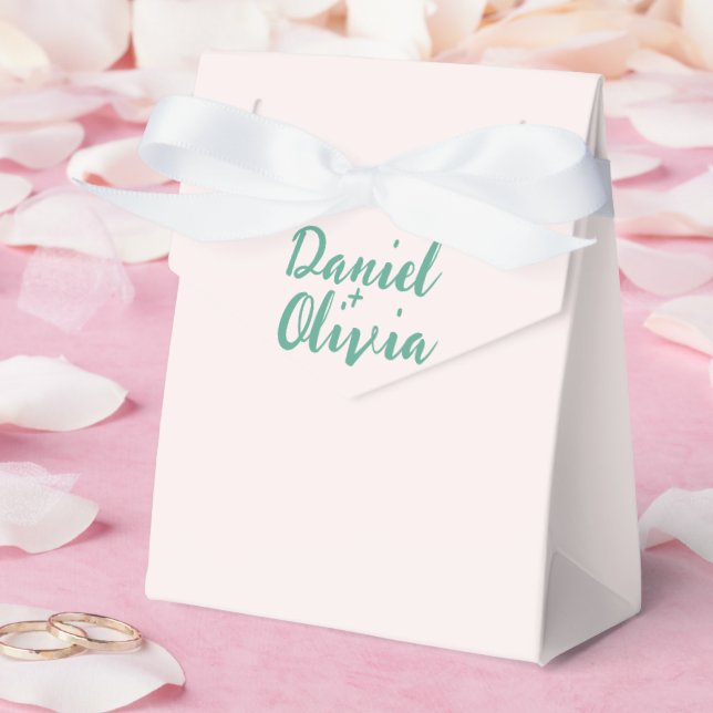 Pink and Green Wavy Wedding  Favor Box (Wedding)