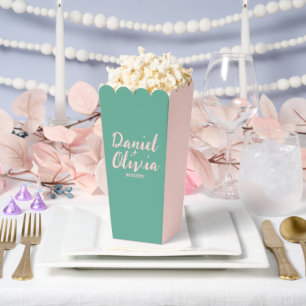 Pink and Green Wavy Wedding Favor Box