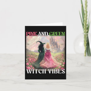 Pink And Green Witch Vibes Halloween Witches Women Card