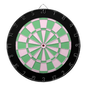 Pink And Green With Black Border Dartboard