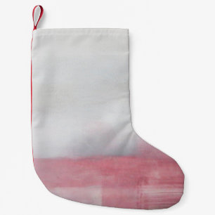 Pink and Grey Abstract Art Painting. Modern artpai Small Christmas Stocking