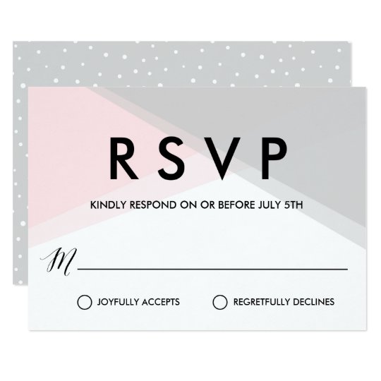 Pink and Grey Abstract Gradient Modern RSVP Card