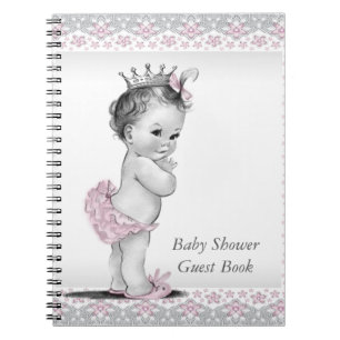 Pink and Grey Baby Shower Guest Book