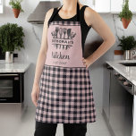 Pink and Grey Buffalo Plaid Kitchen Name Apron<br><div class="desc">Introducing our stylish Pink and Grey Buffalo Plaid Kitchen Name Apron, a must-have accessory for the modern chef. Made from high-quality materials, this apron combines classic buffalo plaid design with a personalized touch. Crafted for both style and functionality, the apron features a timeless Pink and Grey buffalo plaid pattern that...</div>