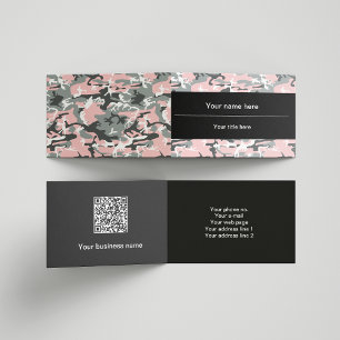 Pink and Grey Camo, Camouflage, Military, Army Business Card