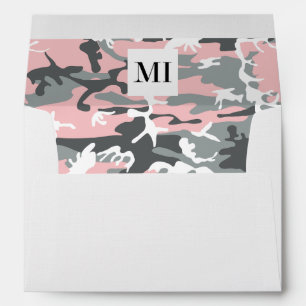 Pink and Grey Camo, Camouflage, Military, Army Envelope