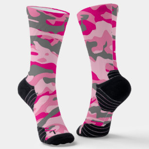 Pink and Grey Camo Socks