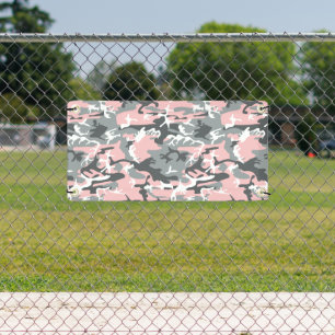 Pink and Grey Camouflage, Military, Army Banner