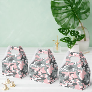 Pink and Grey Camouflage, Military, Army Favor Box