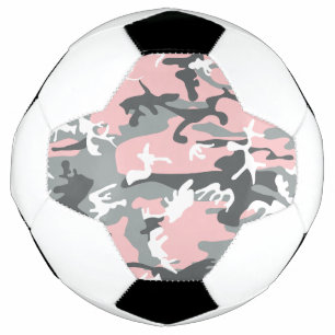Pink and Grey Camouflage, Military, Army Soccer Ball