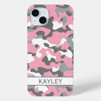Pink and Grey Camouflage Personalized