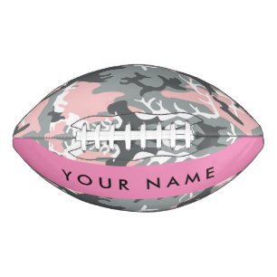 Pink and Grey Camouflage Your name Personalize Football