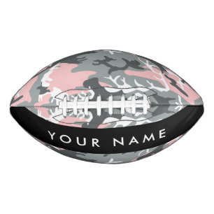 Pink and Grey Camouflage Your name Personalize Football