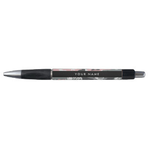 Pink and Grey Camouflage Your name Personalize Pen