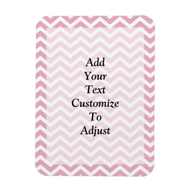 Pink and grey chevron magnet (Vertical)
