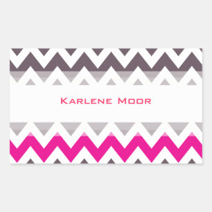 Pink and grey chevron sticker