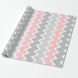 Pink and grey chevron Wrapping paper