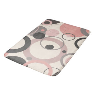 Pink and Grey circles M-century Modern Bath Mat