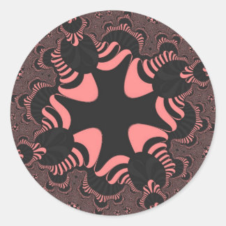 Pink and Grey Cross Classic Round Sticker
