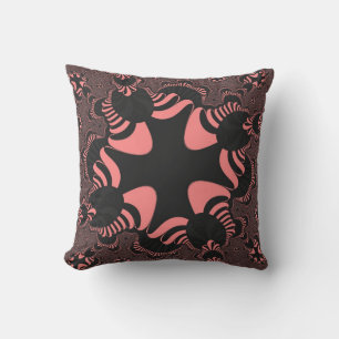 Pink and Grey Cross Throw Pillow