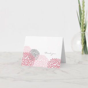 Pink and Grey Dahlia Blossom Thank you notes