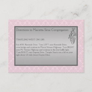 Pink and Grey Damask, Ballet Enclosure Card