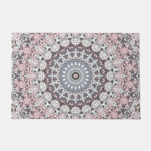 Pink and Grey Feminine Medallion Pattern Doormat